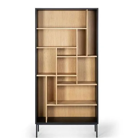 Modern Home Furniture Display Wall Shelf Bookcase Black Wooden Book Shelf