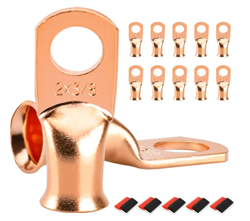 Медная проволока трубчатые кольцевые клеммы AWG обжимные наконечники клеммный разъем батареи с 3:1 термоусадочной трубкой