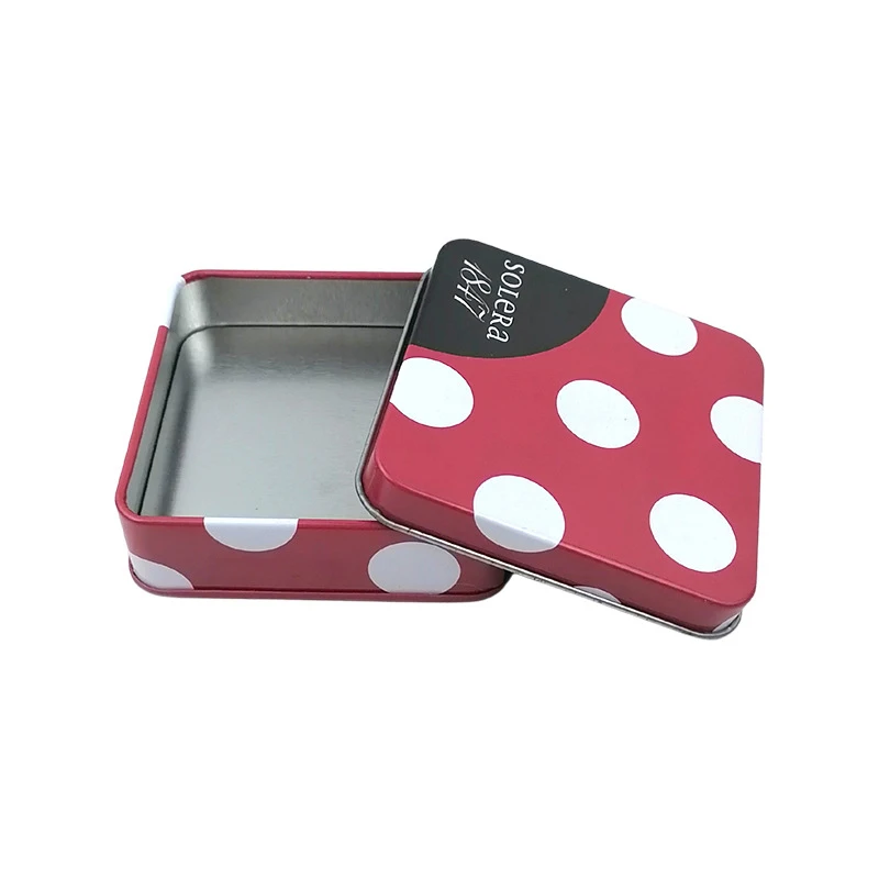 High Quality Custom Designed Square Metal Tin Coasters With Cork On Back 4 Pieces Tin Coaster Gift Sets with Tin Boxes