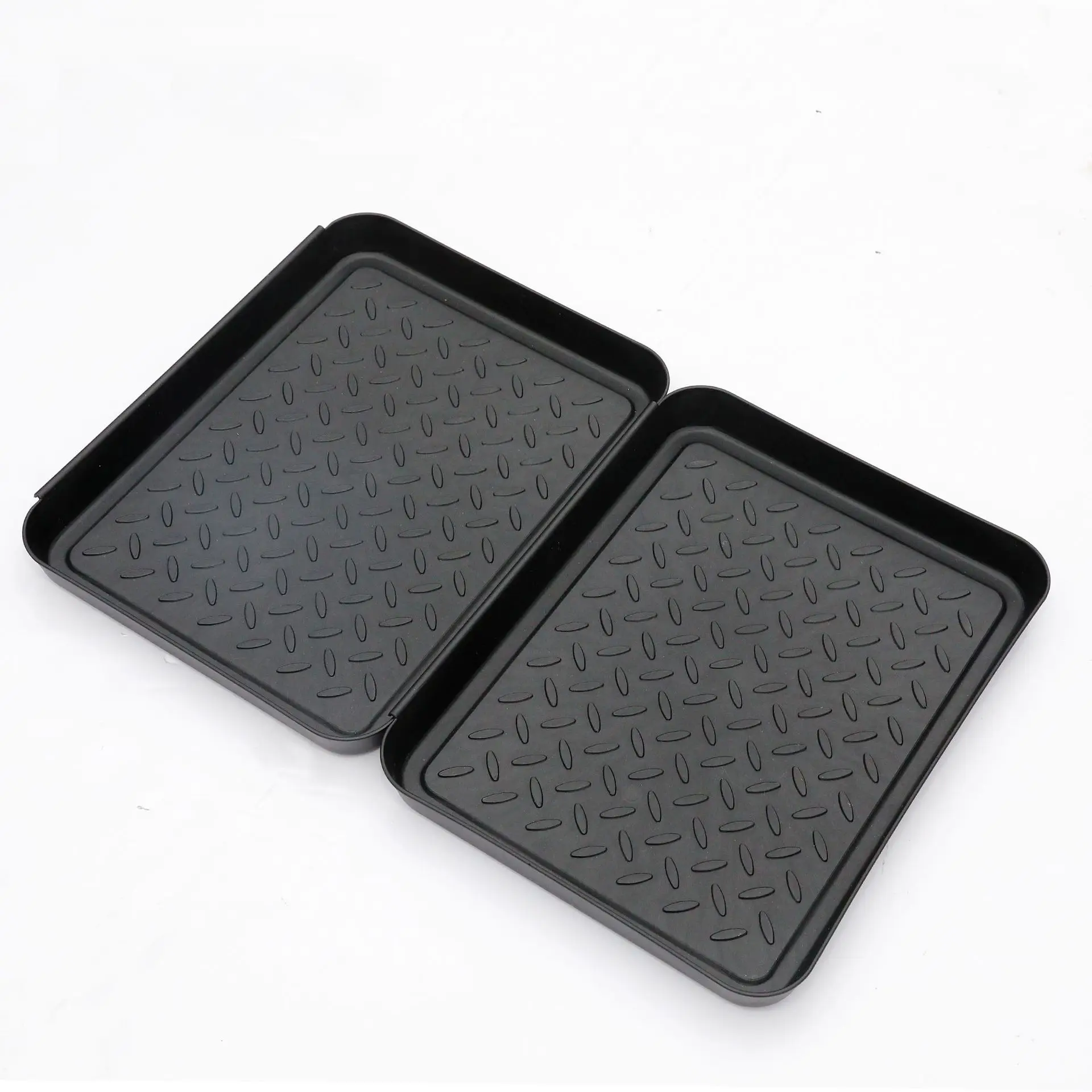 Hot Selling 3pc All Purpose Tray Boot Mat Tray for Floor Protection 3 Pack Small Black Shoe Mat Tray for Entryway Indoor