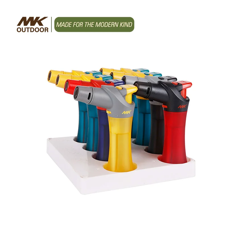 MK cool electronic cigar lighters cigarette smoking long butane lighter gold luxury windproof cigarette torch lighter