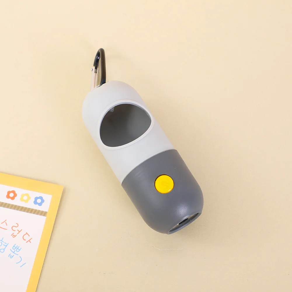 Portable Pill Capsule-Shaped LED Dog Poop Bag Dispenser Sustainable Plastic Storage Box for Pet Waste and Small Animal Waste