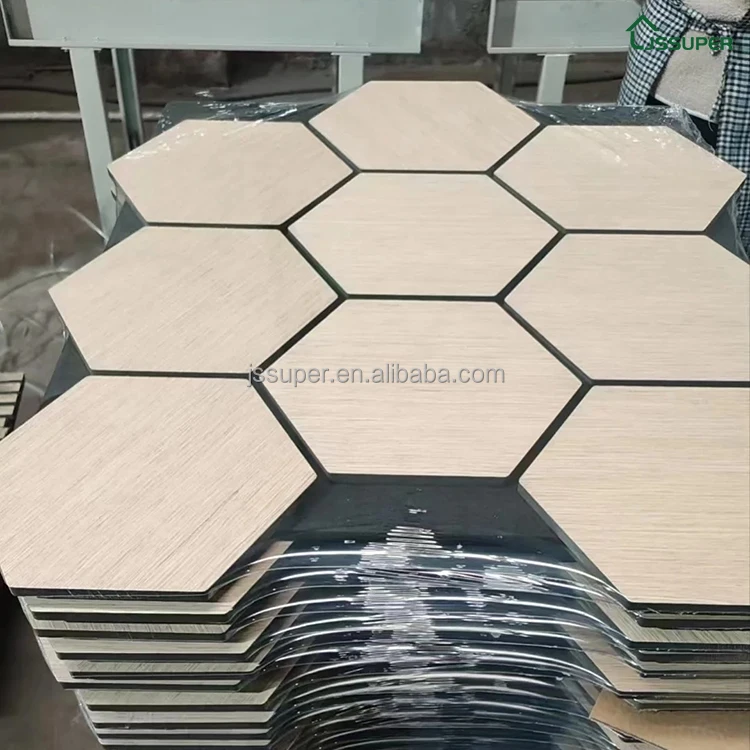 Hexagonal Sound-Absorbing Boards Wood Slats Grille Plate New Decoration Materials Wall Decoration Soundproof Background Wall