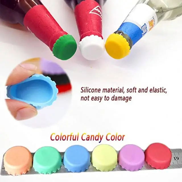 Silicone Beer Bottle Cap Reuse Practical Colorful Leak Free For Wine Beer Beverage Bottle Novelty Sealer Stopper Caps