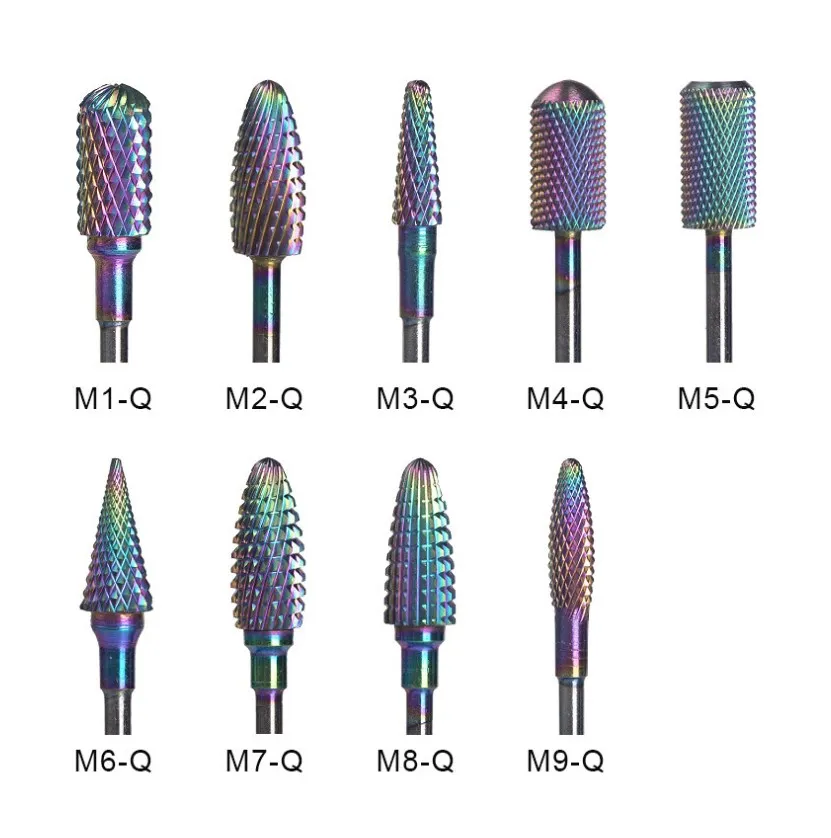 Aokitec mulit shaped remove gel polish metal tungsten carbide steel tool nail drill bit