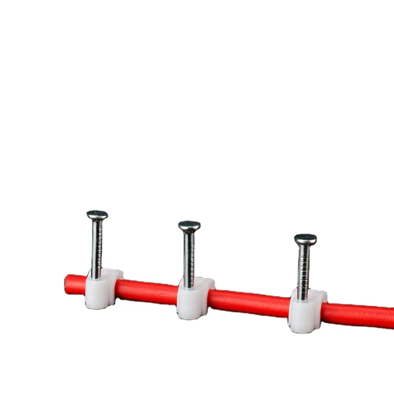 Flat Nail Square Cable Clamp Plastic Wall Wire Fastener Organizer Bracket Cable Clamp