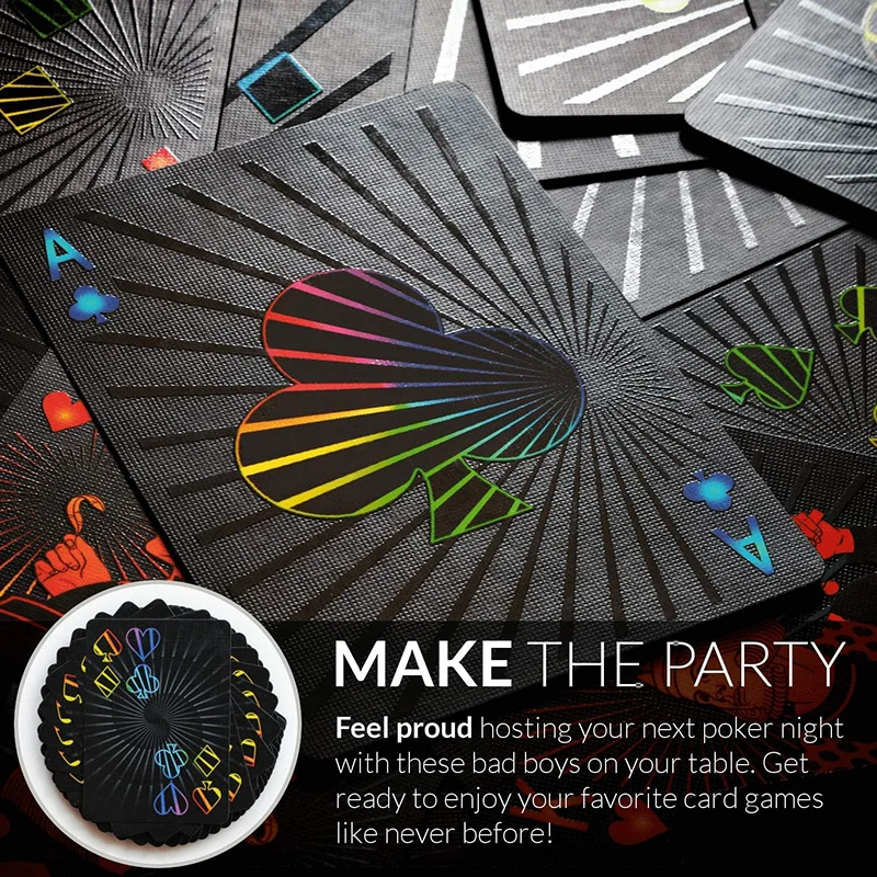 Best Poker Deck Holographic Card Luxury Custom Printing Eco-Friendly German Black Core Playing Cards Game With Tin box