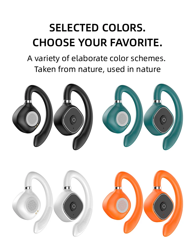 Earpiece Swivel Wireless Headphones Waterproof Noise-Canceling Sports Headphones with Microphone