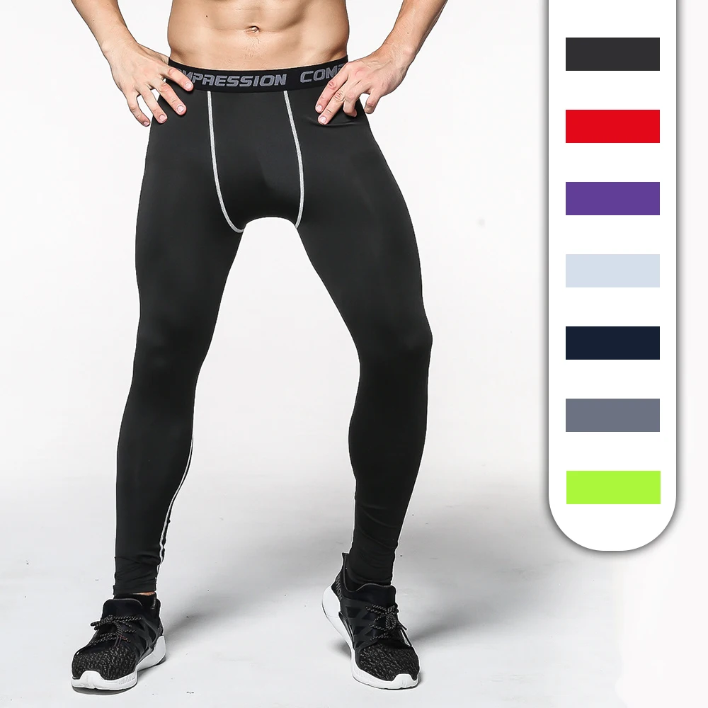 Customized Sports Gym Training Wear Workout Fitness Tights Man Basketball Football Compression Pants Men Running Leggings