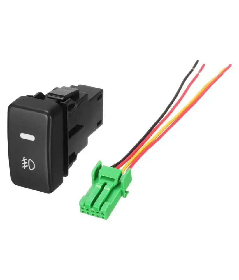 12V Car Push Button Switch Car Fog Light Switch 5 Pin Black Plastic Car Push Button Fog Light Switch for Honda
