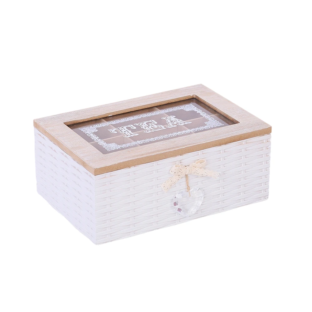 Food-grade MDF tea bag organizer storage box recycle tea storage box with separate compartments