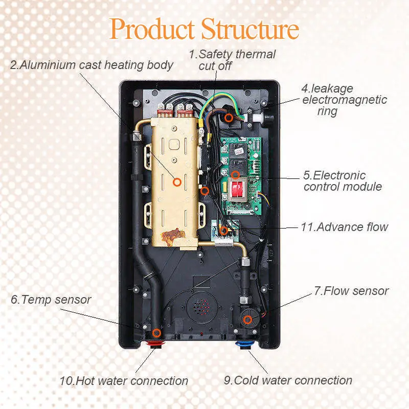 Top Seller Products 12-24KW Smart Touch Control Tankless Water Heater 380V Instant Electric Water Heater for Central Hot Water