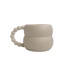 Pourpular Ins Style Ceramic Coffee Cup Korean Nordic Mugs Matte Color Glazed Porcelain Mug ceramic pearly handle plump mug