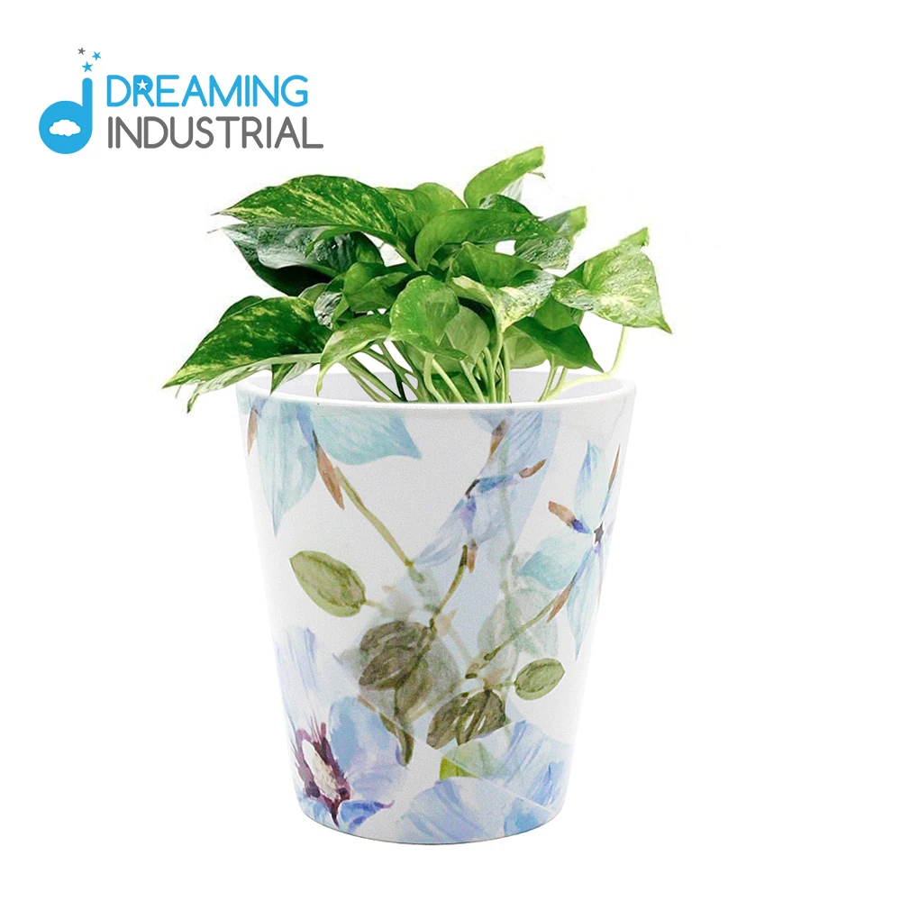 Sublimation Cone Ceramic Flower Pot 12oz Plant Pot with Hole