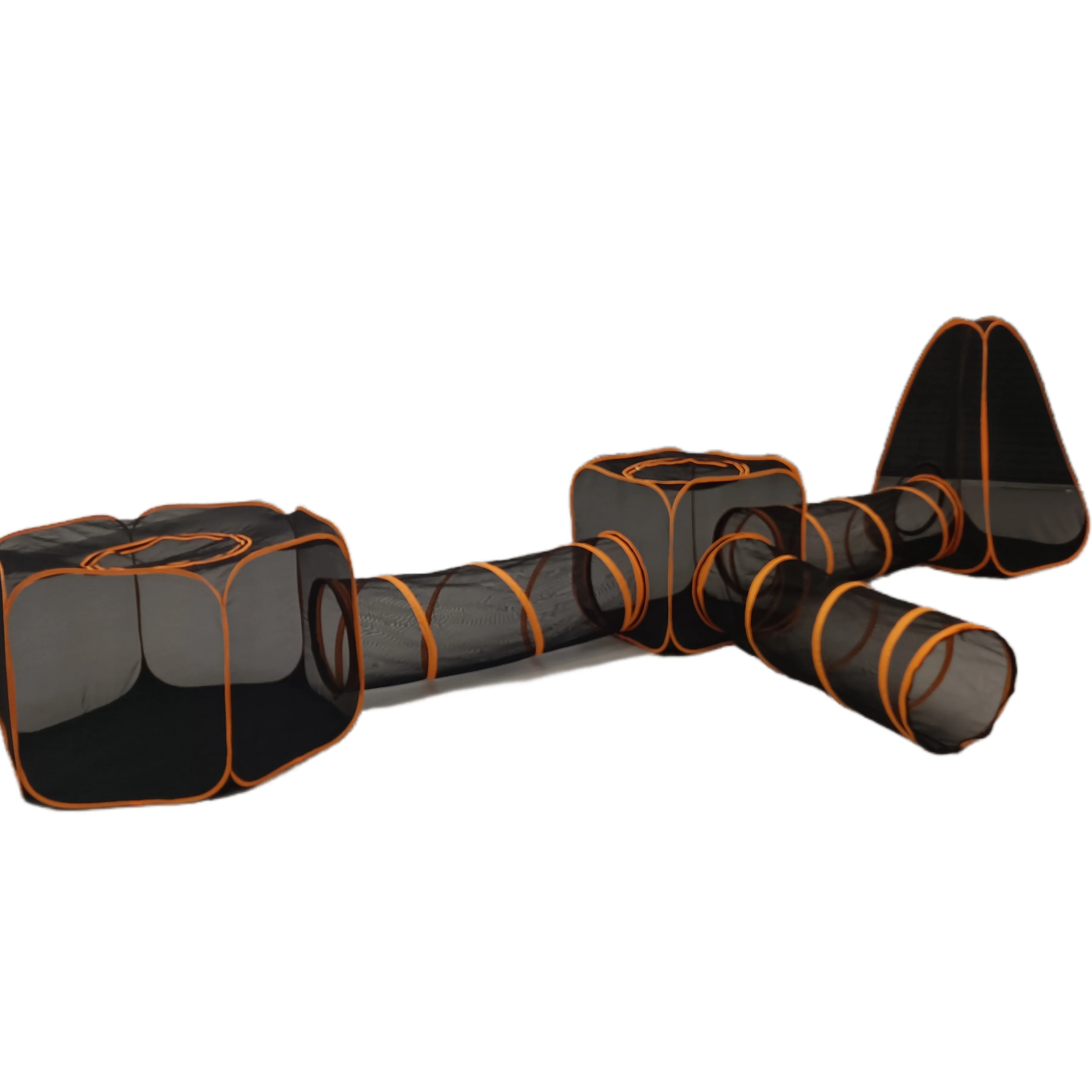 Factory Directly Provide Large Wooden Dog Cage 6 in 1 Pet Tent Folding Toy Tents Triangle Shape for Small Animals Wholesale