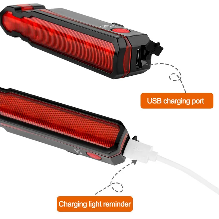 Newest Laser Bike Light Rear Safety Warning Bicycle Light USB Rechargeable Bike Taillight Waterproof Cycling Lamp