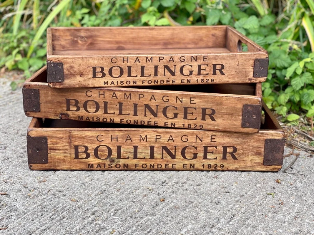 Vintage Wooden Serving Tray with Classic Design for Home Kitchen Dining Table Living Room Food & Jewelry Display Crates
