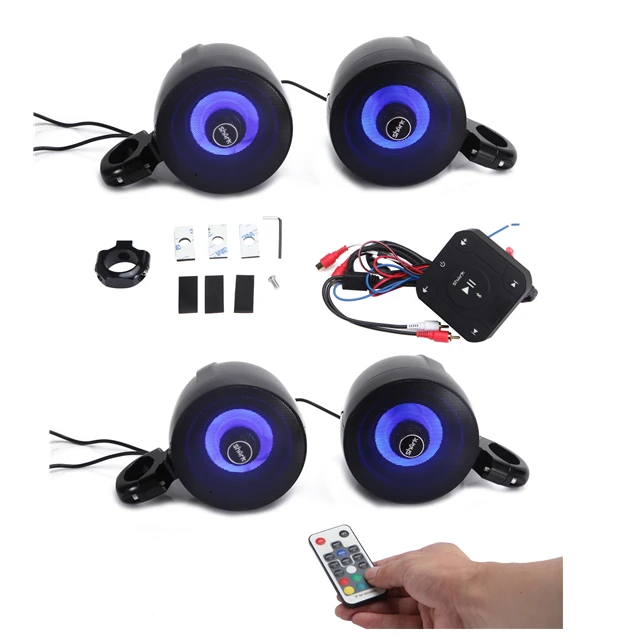 Marine audio 4 ch for Boat, Motorcycle UTV ATV amplified BT controller