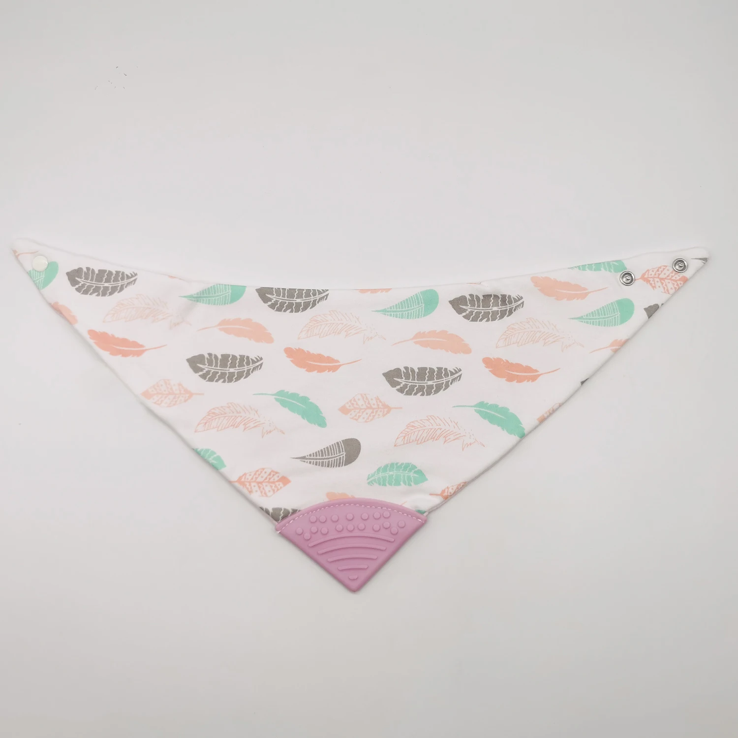 Baby Bandana Teething Bib with BPA-Free Silicone Teether Fashion Baby Bibs 100% Cotton Skin friendly