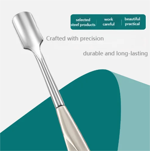 Steel Push Dead Skin Push Nail File Digging Ear Spoon Acne Needle Spiral Ear Spoon Nail Beauty Tool Set