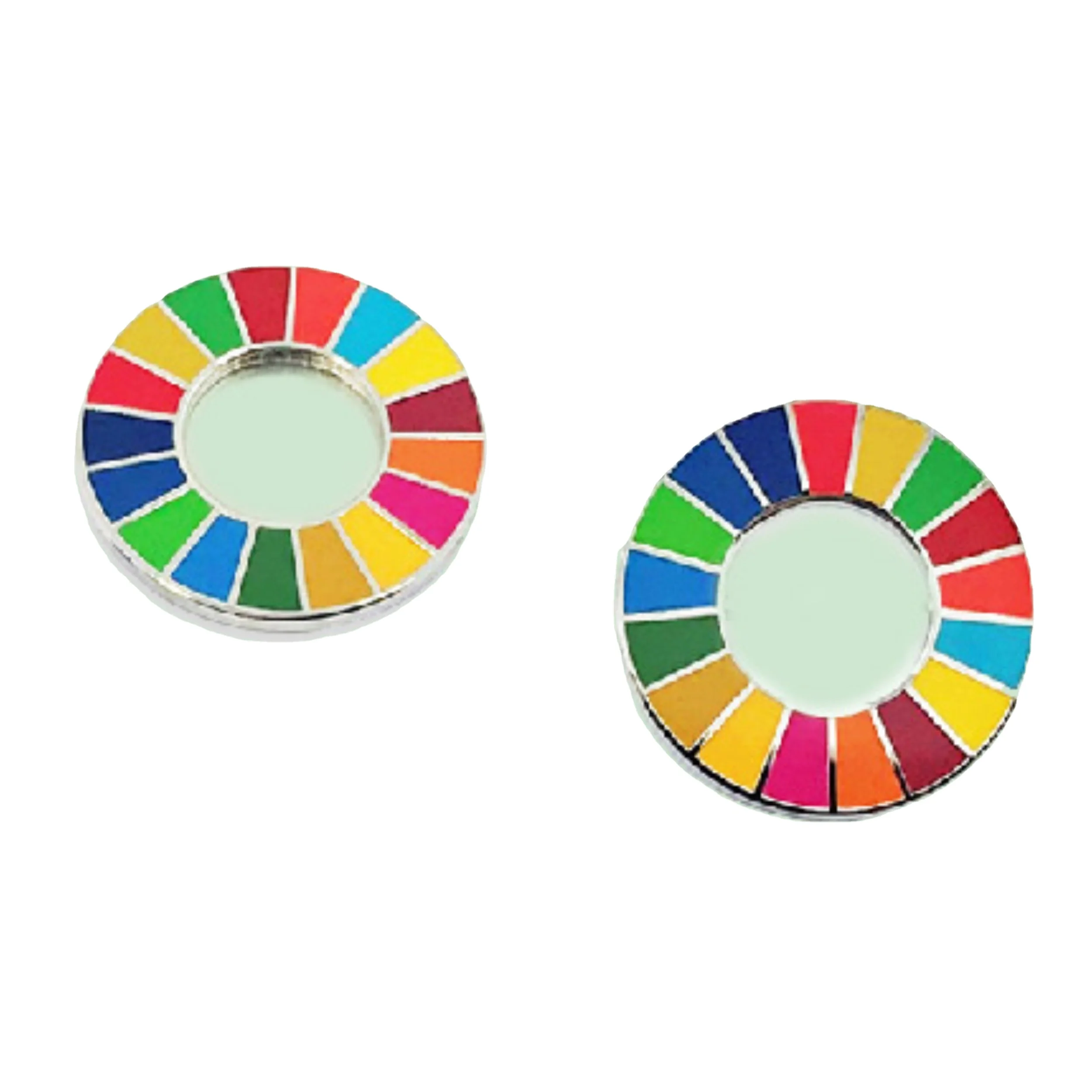 wholesale Soft enamel round SDGs Lapel Pins with butterfly clutch un sdg pin