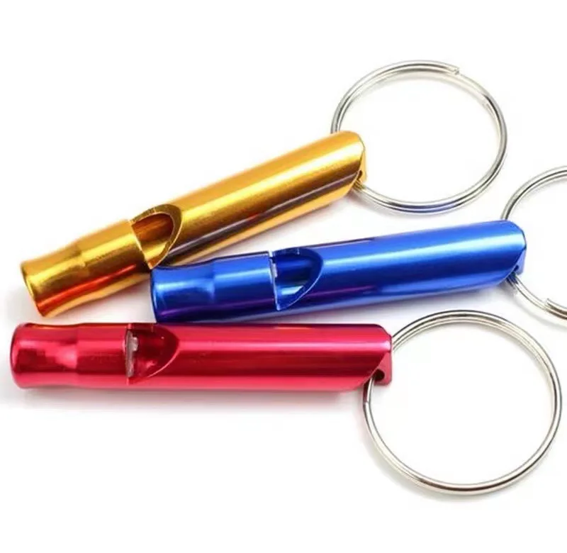 Outdoor Survival Emergency Mini Size Whistles Team Gifts Metal Multifunction Colorful Whistle Pendant Keychain Keyring