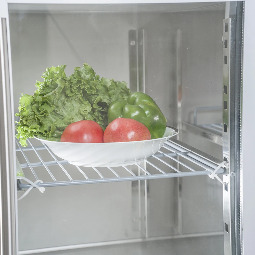 CNJT 390L  pizza series marble worktop 2 solid doors 7 drawers refrigerator  chiller counter