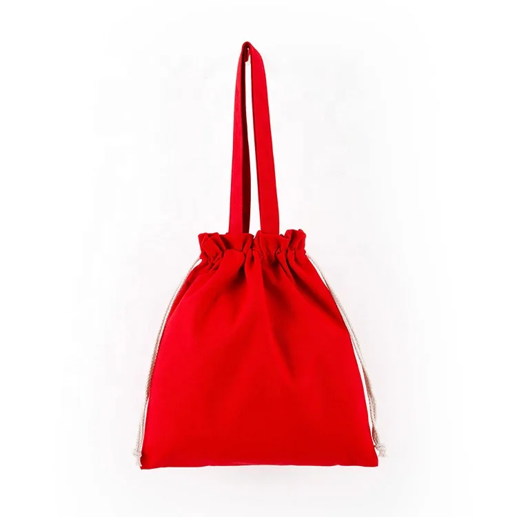 
Hot Selling Latest Fashion Colorful Drawstring Canvas Shopping Bags Eco friendly Recyclable Reusable Cotton Tote Bag 