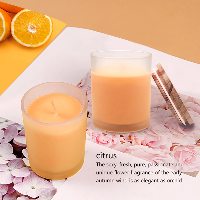 OEM Organic Strawberry Aroma Customizable DIY Black Candle With Bamboo Lids Unlabeled Hotel In Frosted Glass Jar Scented Candles