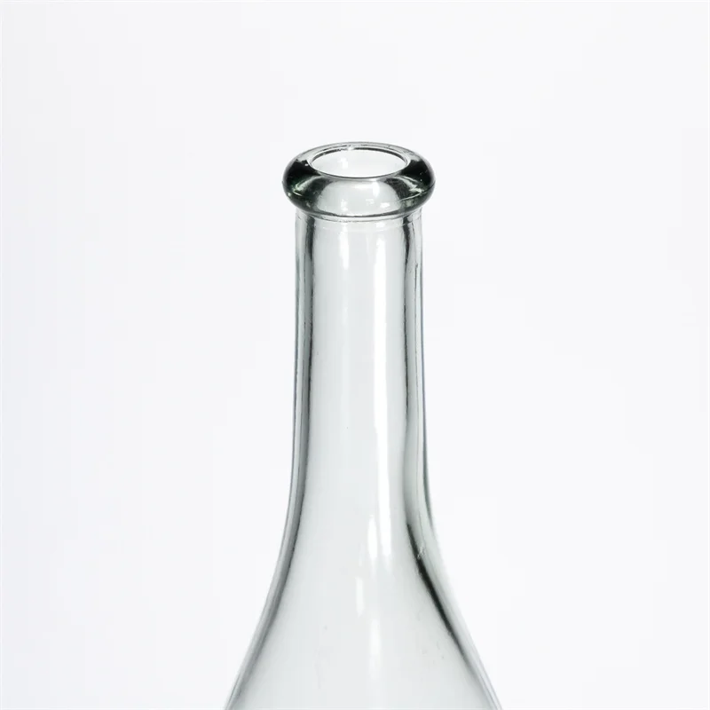 Empty glass liquor bottle Burgundy clear Glass Wine Bottle