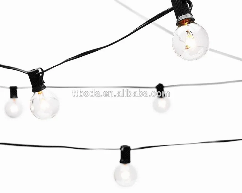 Outdoor Market Globe String Lights with G40 Bulbs for Commercial Decor