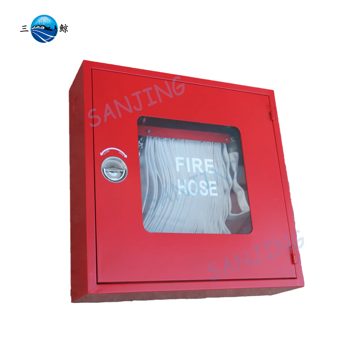 Durable Wall Recessed Fire Hose Cabinets Box Hose Fire With Nozzle