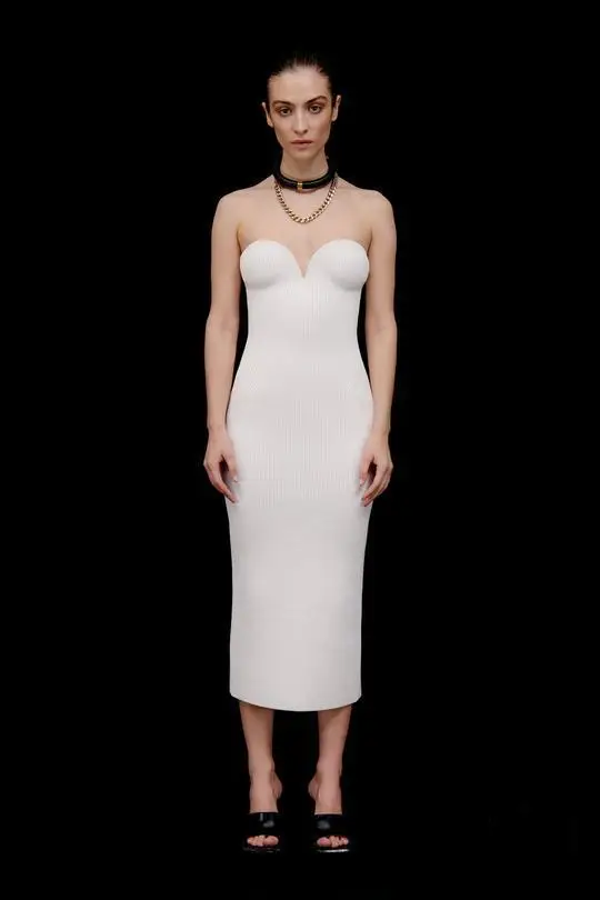 Strapless Bandage Dress Fashion New Style Sexy Backless Solid Color Bodycon Dress Women Club Dress