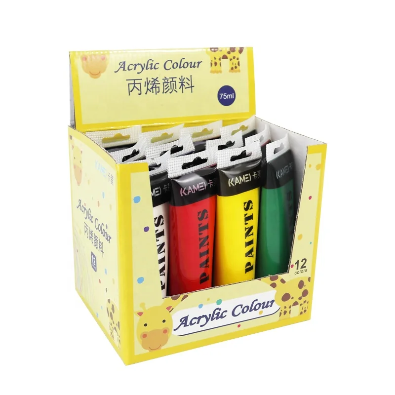 The factory sells 75ml acrylic paint sets in color boxes
