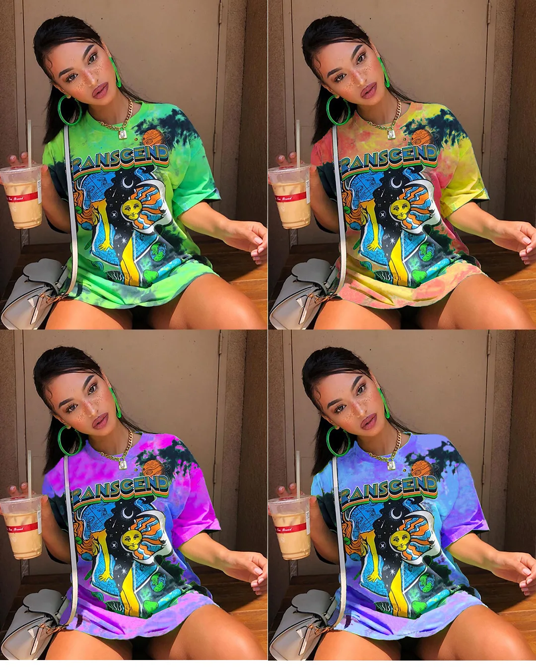  2021 Fashion Street Oversized Summer Casual Short Sleeve Plus Size Women Cartoon T Shirt