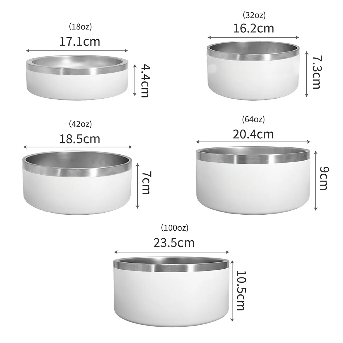 Double Wall Dog Bowl Slipper Platform 304 Stainless Steel Customized Package for Dogs Sustainable