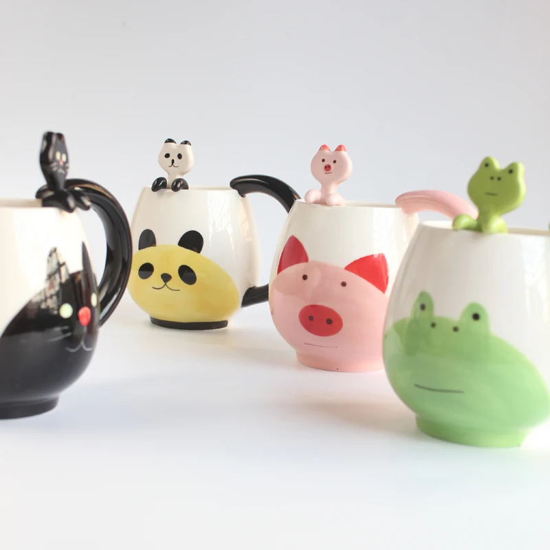 Green Frog Shape Ceramic Tea Promotional Mug