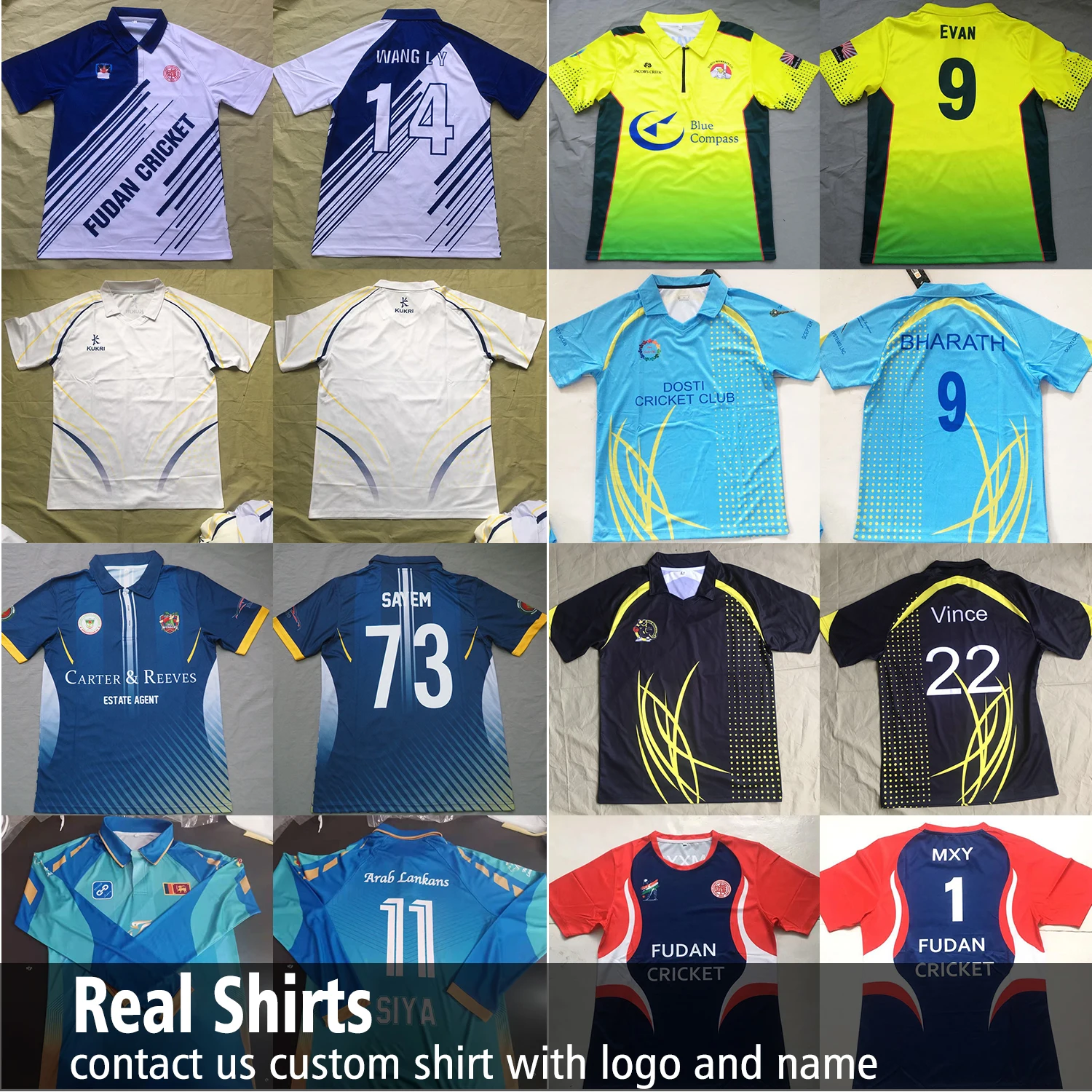 sublimation customized full hand maker cricket t shirt pattern