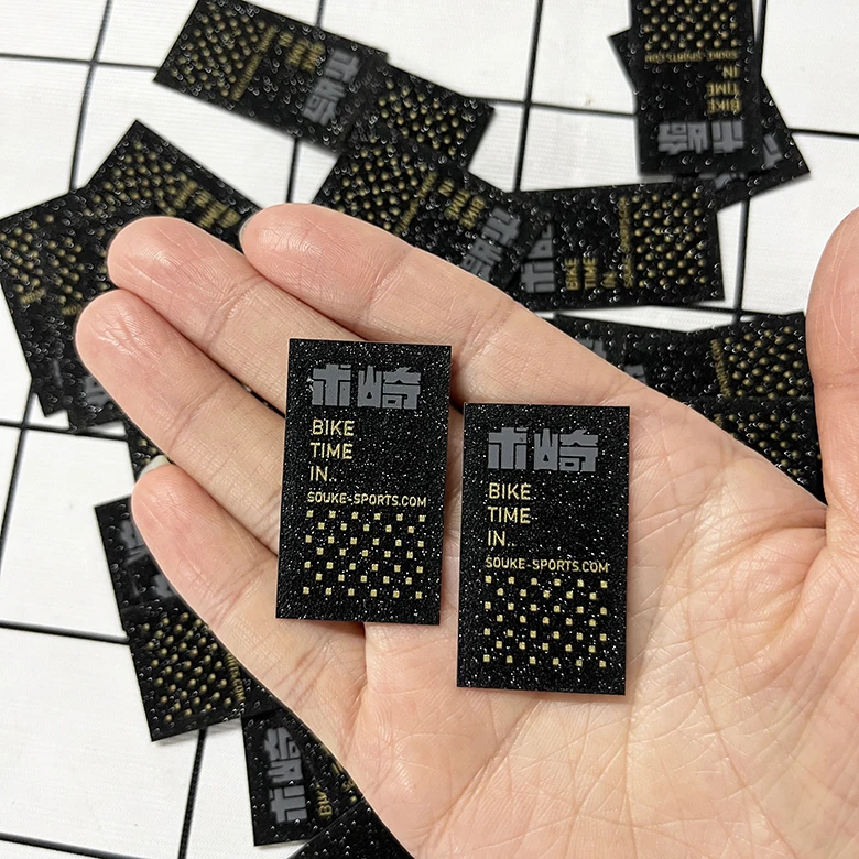 Designer ready to press high density silicone clothing screen printed label logo patches thermal iron on 3d transfer sticker