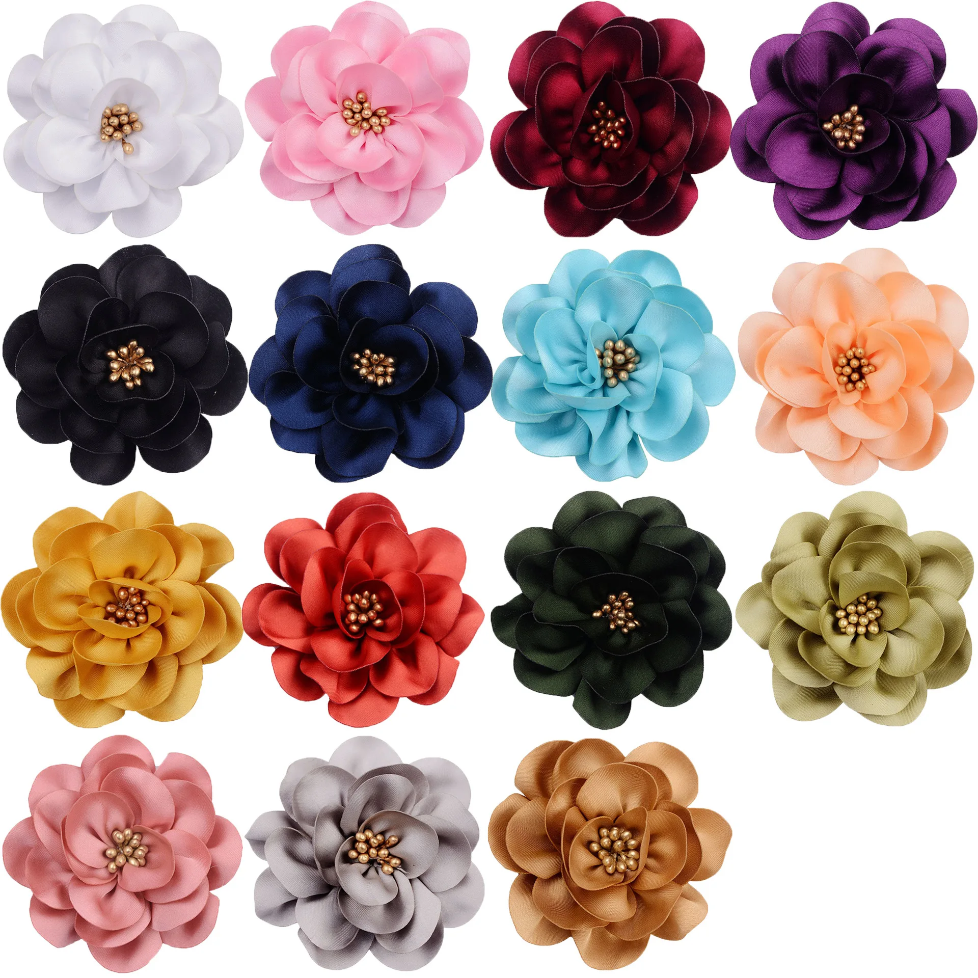 wholesale Bride Peony Flower Hair Accessories Holiday Prom Party Beach Time Dance Side Clip Red Rose Dress Clip Cloth Accessory