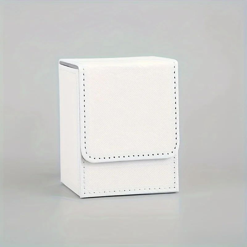 Premium Pu Leather Card Storage Box With Magnetic Flip Lid Holds 100 Sleeved Cards, Ideal For Yu-Gi-Oh MTG Sports Cards