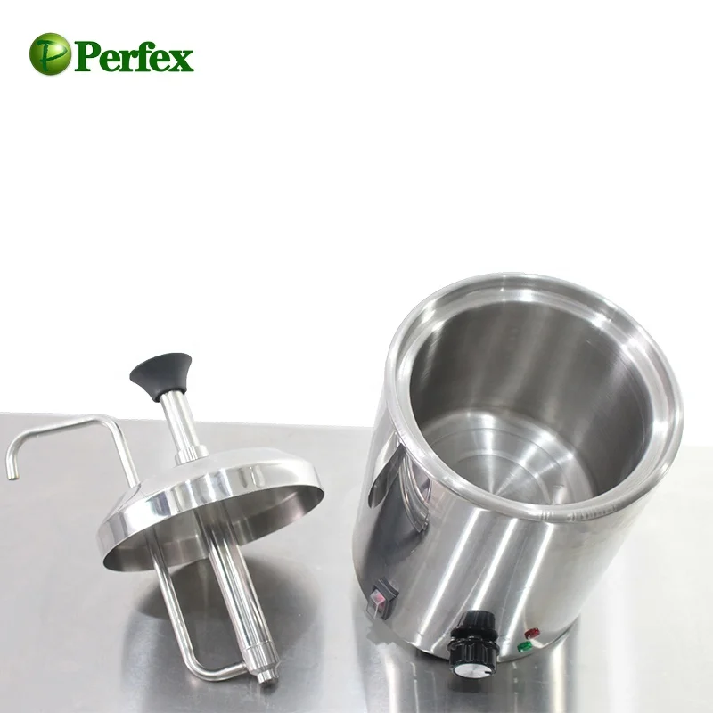 Nacho Cheese Dispenser Warmer Machine 2.3L Hot Chocolate Sauce Food with Stainless Steel Pump PERFEX