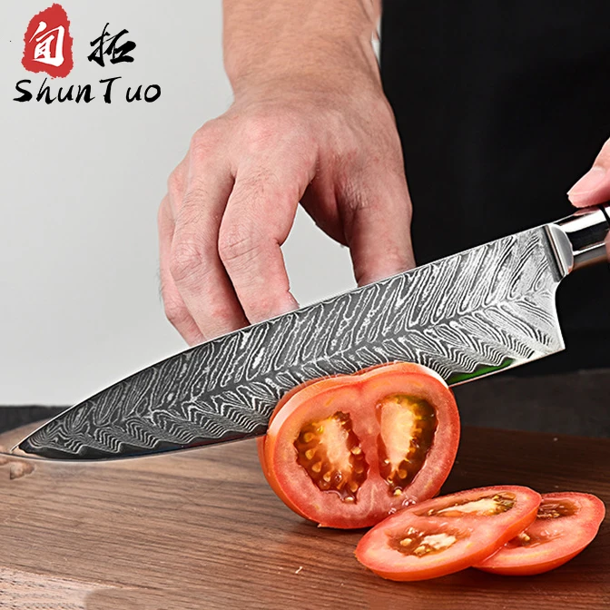 Damasco Japanese Vg10 Kitchen Knife For Peeling Cutting And Slicing Aus10 Aus8 14c28n 10cr15comov Damask Chef Knife Set