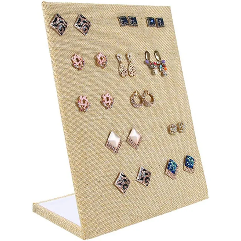 2024 New Fashionable Display Stand For Jewelry Women Earrings Display Rack L-Shaped Solid Velvet Storage Shelves Racks
