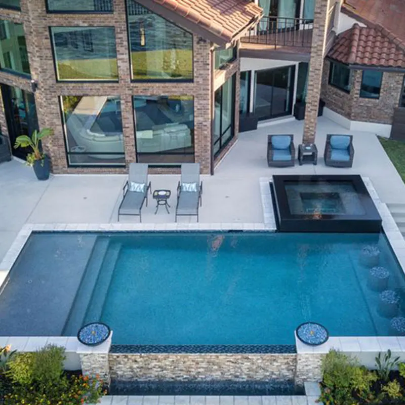 family house home villa modern pre fabricated frp swimming pool prices fiberglass pool inground 12 x 24 semi inground pool