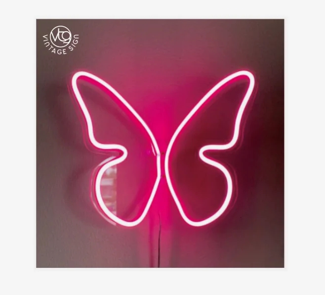 Pink Neon Light butterfly custom Lighting and circuitry design for party neon led sign movie lettre geante baby electronic signs