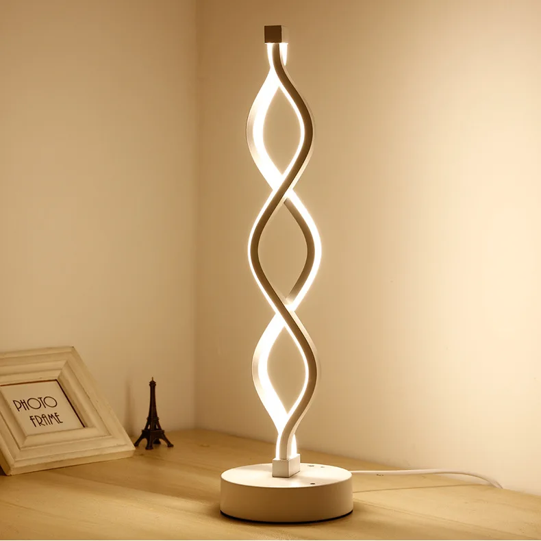 Modern Creative Bedside Spiral Night Led Reading Desk Light Table Lamp