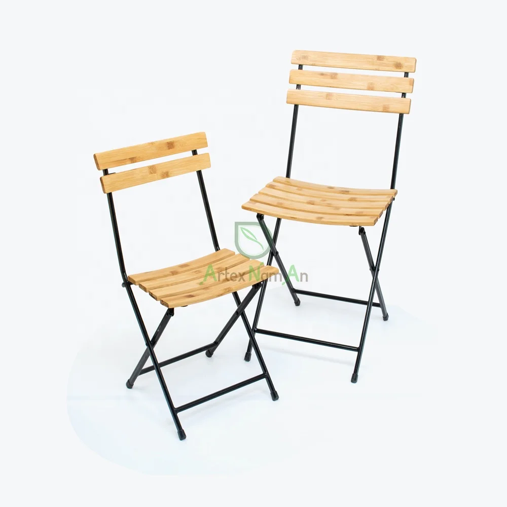 Natural bamboo outdoor bistro chair/folding patio dining chair/bamboo outdoor furniture wholesale