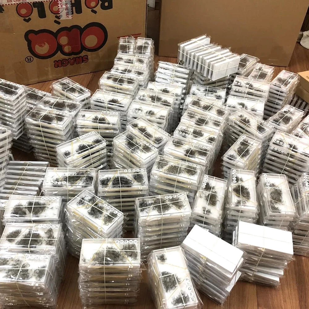 Loose Pre Made Fans Eyelash Extension Korea 300-500 1000 0.05 0.07 0.10 Premade Volume Fans Loose Premade Volume Fans Lashes