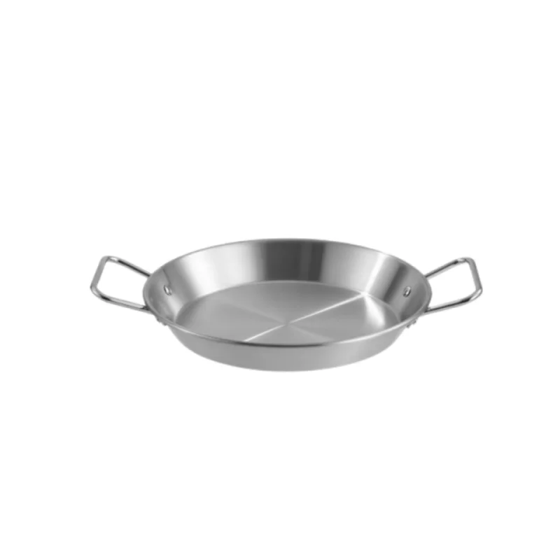 Wholesale 18-34 cm Korean Style Stainless Steel Seafood Pasta Pan Snack plate With Double Ear